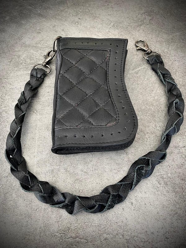 Portefeuille cuir chaîne matelassé « Black Sabbath » – Hold Fast