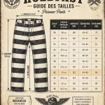 Guide Hold Fast : taille US, largeur à plat, longueur et entrejambe du pantalon