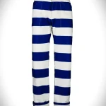Pantalon bagnard bleu Folsom Prison vu de face, poches avant et revers